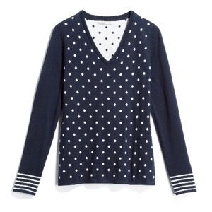 41 Hawthorn polka dot v-neck pullover sweater